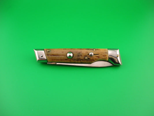 Rostfrei 20cm Italian Slant bolster Stag vintage automatic knife