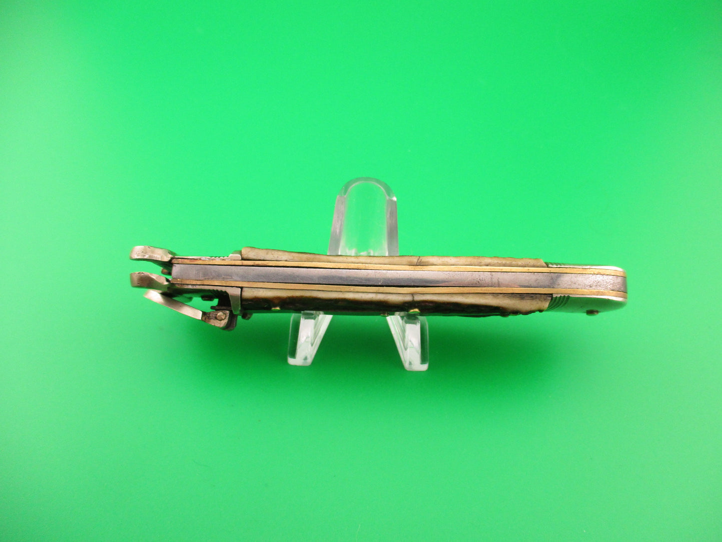 OTHELLO ANTON WINGEN JR SOLINGEN GERMANY 11cm Stag lever Shell puller switchblade