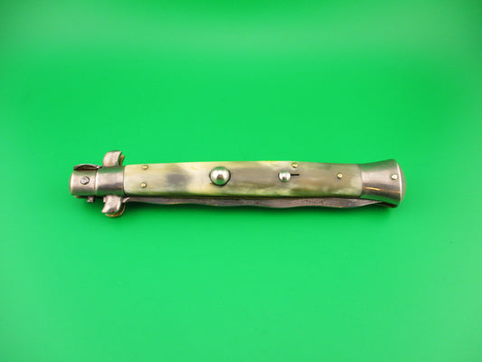 LATAMA ITALY 28cm Italian Picklock 1950s vintage KRIS Yellow horn automatic knife