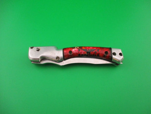 MONTANA 21cm Russian RPK Coilspring Aluminum & Red vintage automatic knife