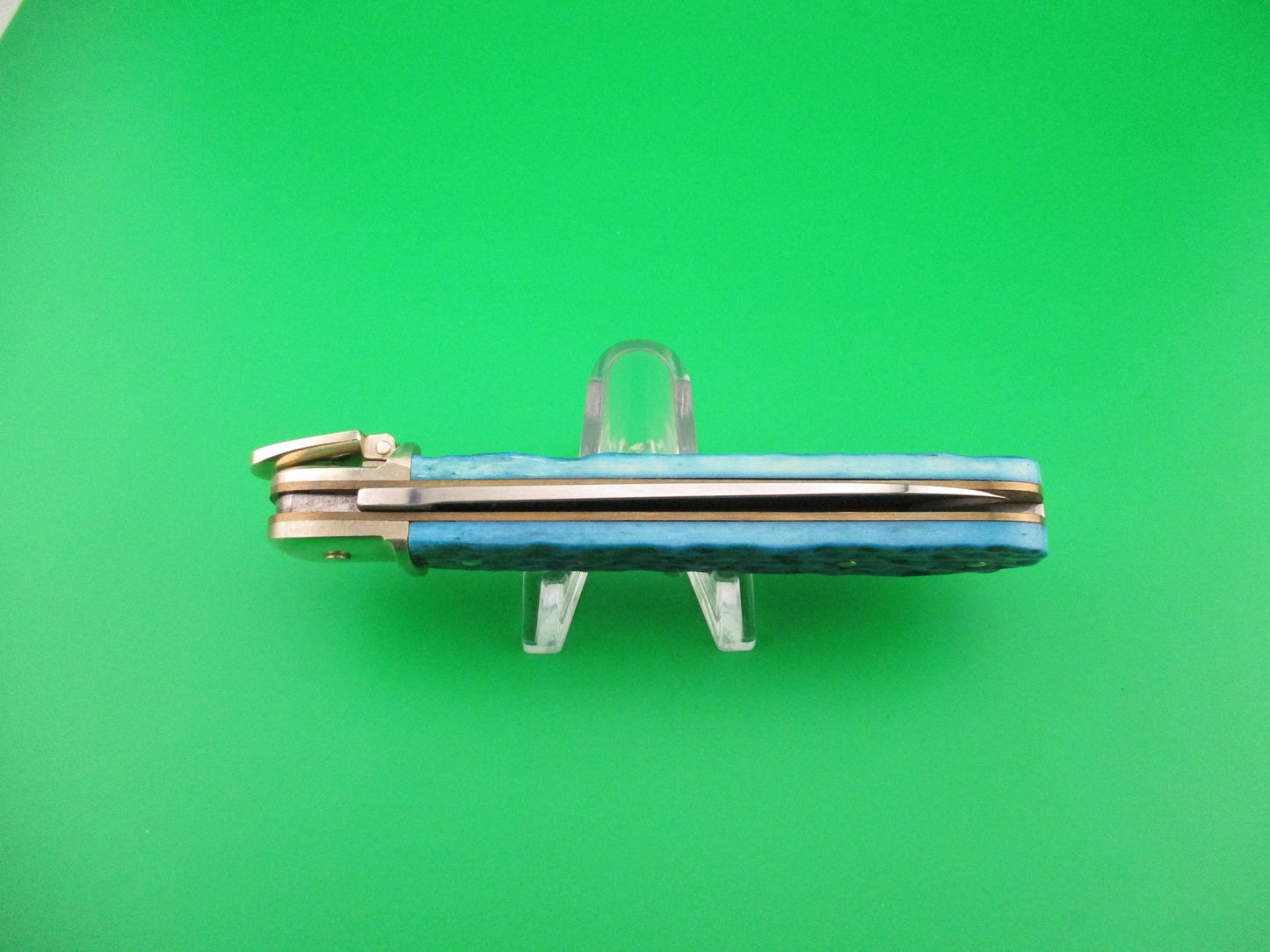 z BOKER TREE BRAND CLASSIC 712 11cm German Lever automatic knife Blue jigged bone