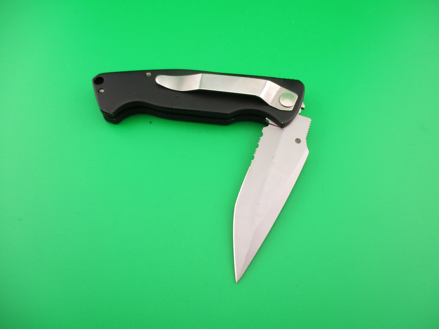 STAINLESS 8" COLT M-16 style Hidden Release DA Lockback automatic knife w Boot clip
