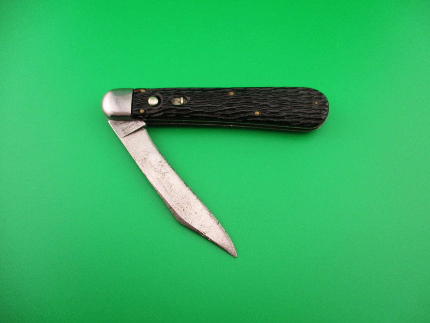 SCHRADE WALDEN 154 Hunter Black Stagged vintage automatic knife
