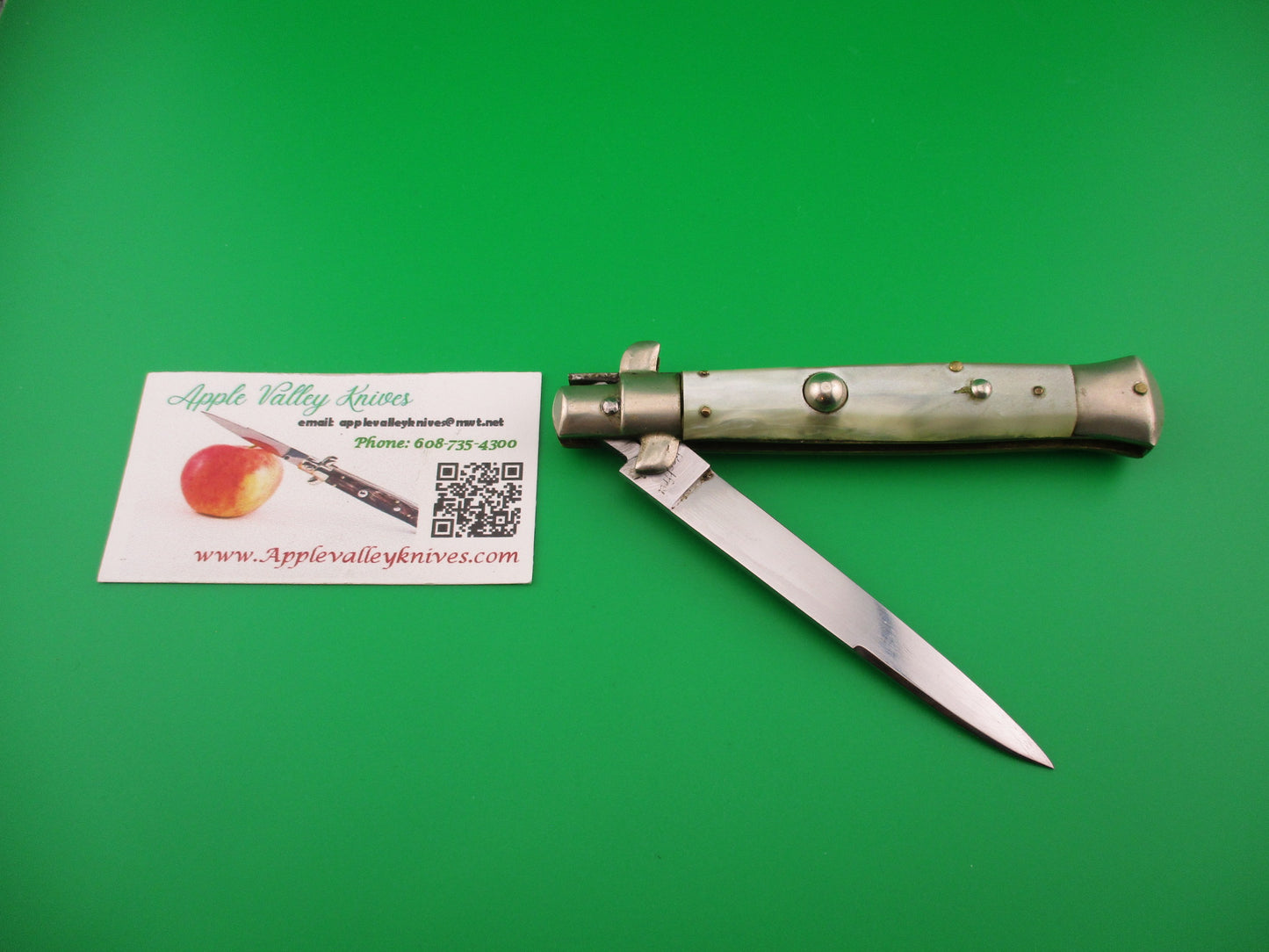Rostfrei (slant) PATENT 22cm Italian BoBc Pearlex Vintage 1960s automatic knife