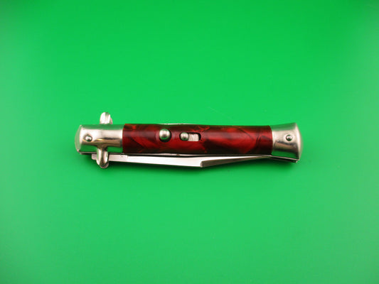 INOX 18cm Italian Tourist knife Red pearl BoBc automatic card knife
