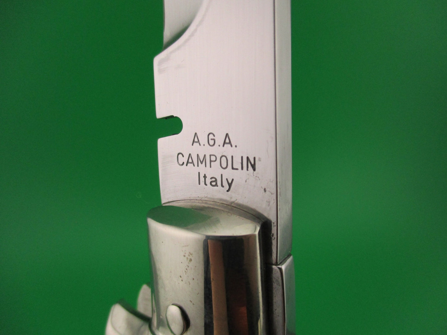 AGA CAMPOLIN 29cm Italian BLACK WIDOW Fulcrum Wasp Square button horn automatic knife