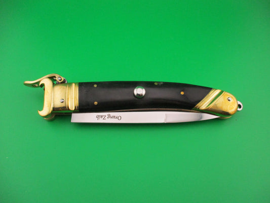Scarperia Custom 30cm Hand Made Shell puller Fulcrum Brass & horn automatic knife