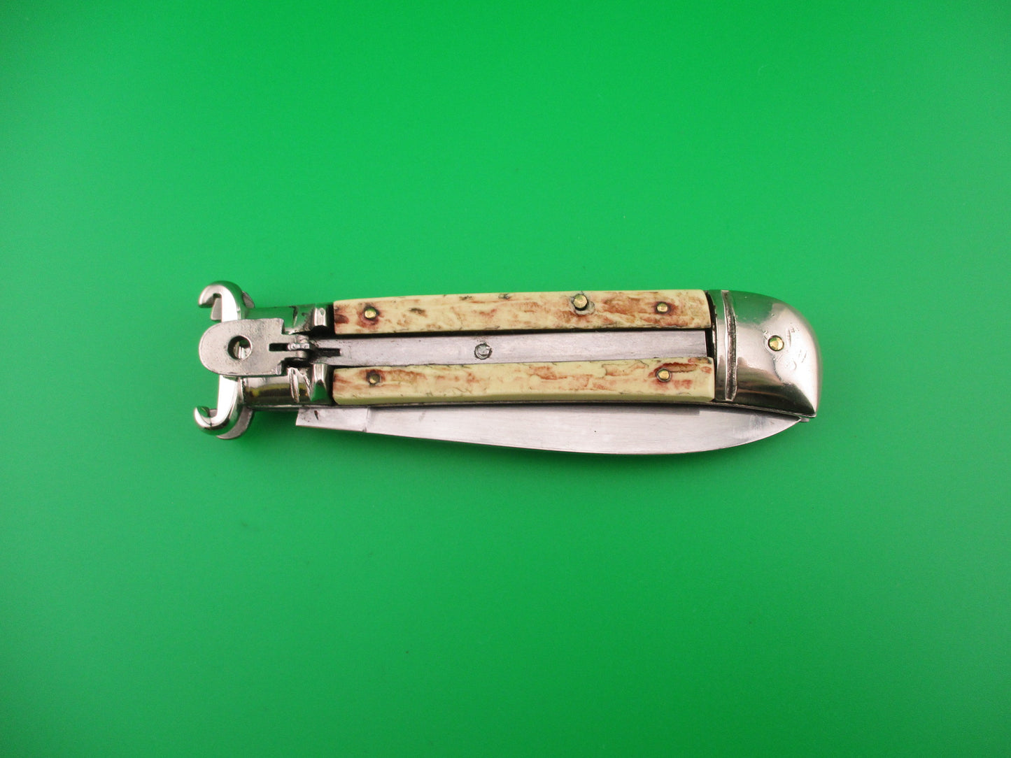 Jndiana (Indiana) INOX 20cm Italian Lever Shell puller Imitation stag automatic knife