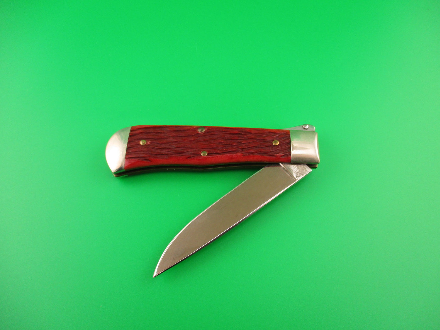 SCHRADE FIRE & ICE lever release PROTOTYPE Red bone automatic knife