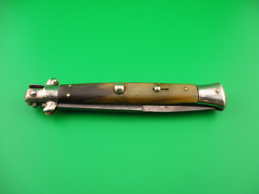 Latama ITALY (BOX STAMP) 28cm Italian Picklock Honey horn 1950s vintage automatic knife rare