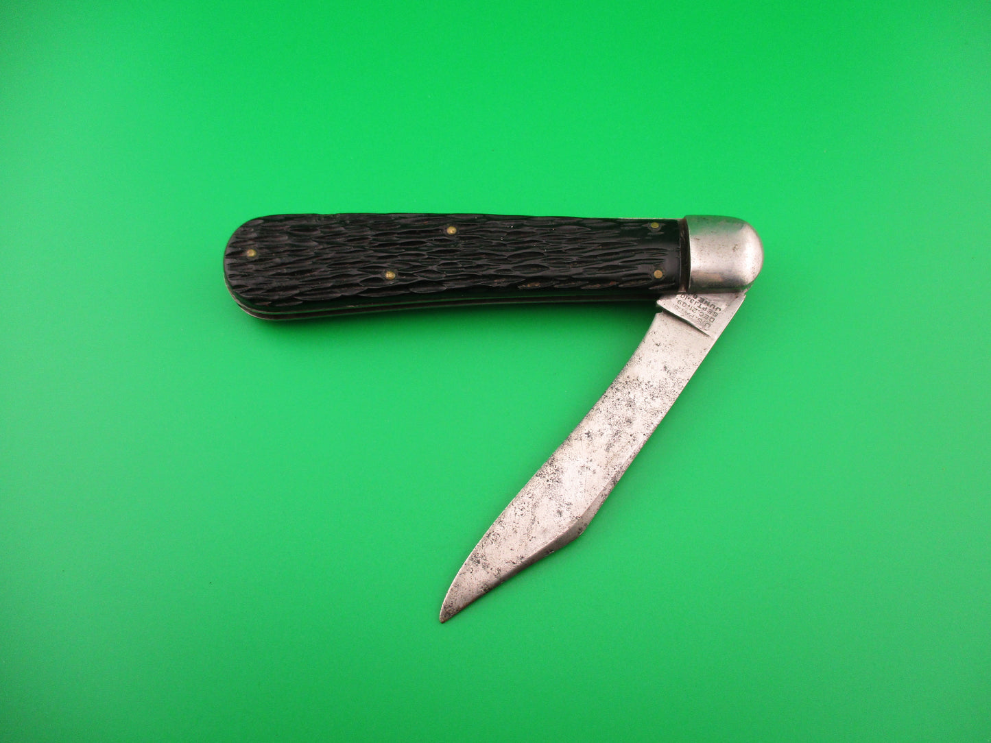 SCHRADE WALDEN 154 Hunter Black Stagged vintage automatic knife