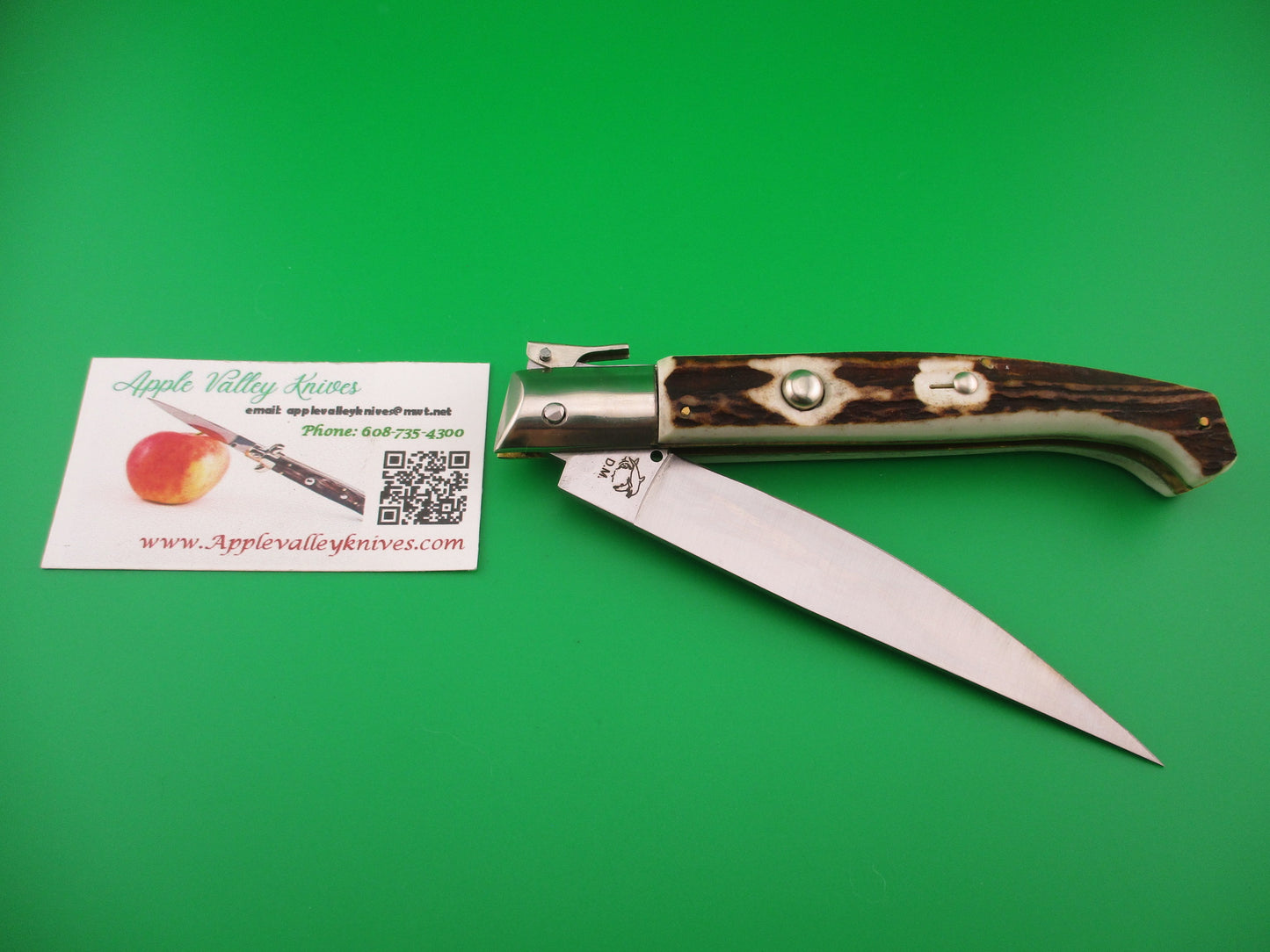 AROSA MANIAGO ITALY D.M. 27cm Italian Pattada Stag fulcrum automatic knife