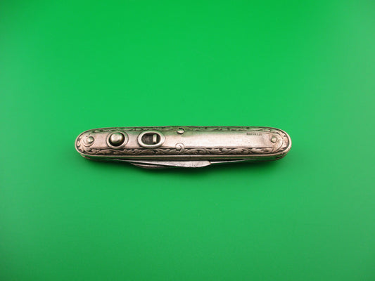 Schrade Cut Co Medium double Sterling Silver Deluxe automatic knife SS740D