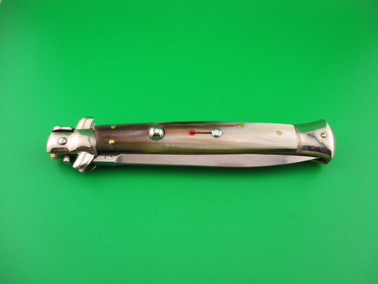 Walts LATAMA Cat 28cm Italian Stiletto Dagger Blade French tip horn Cream switchblade 5mm