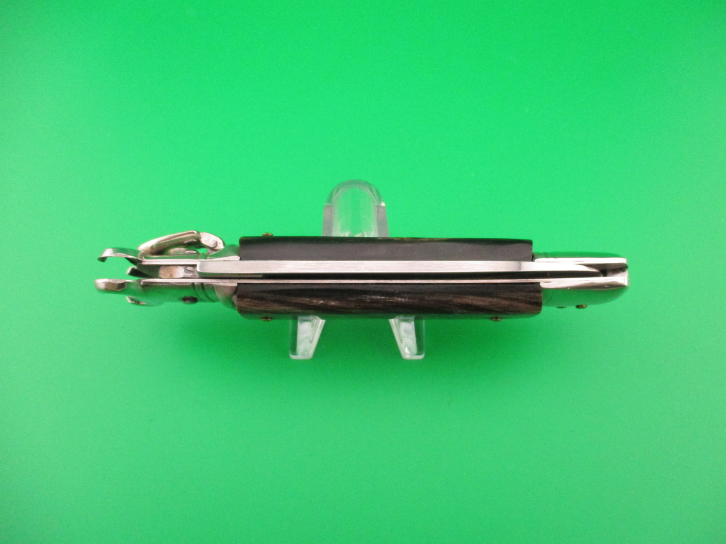 G.O.M. INOX 20cm Italian Lever Shell puller Horn handles automatic knife