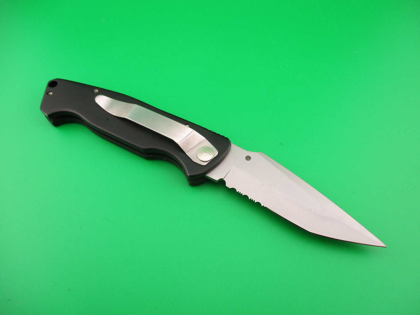 STAINLESS 8" COLT M-16 style Hidden Release DA Lockback automatic knife w Boot clip