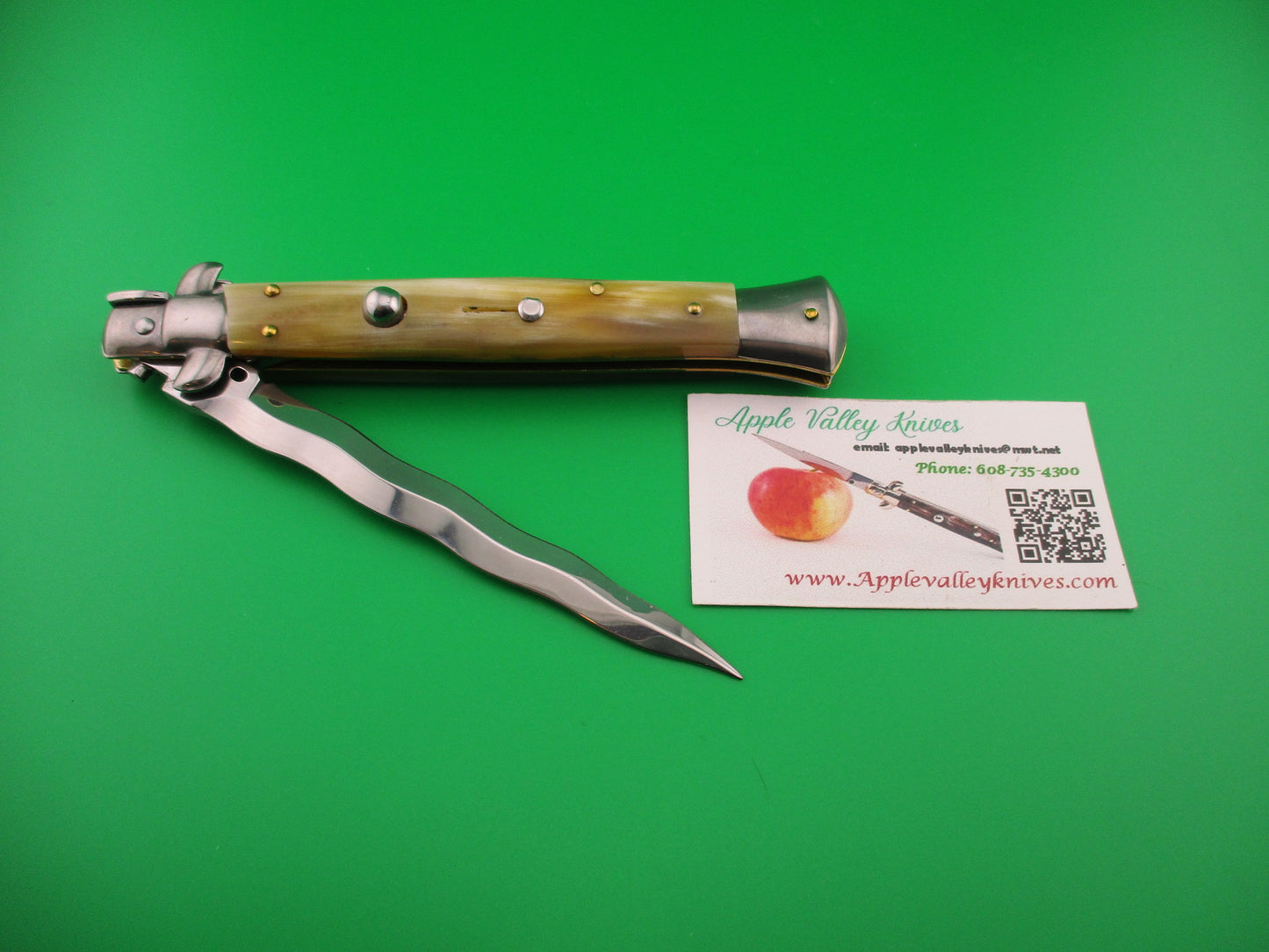 Frank B Italy 28cm Italian Swivel bolster KRIS blade Honey Horn automatic knife