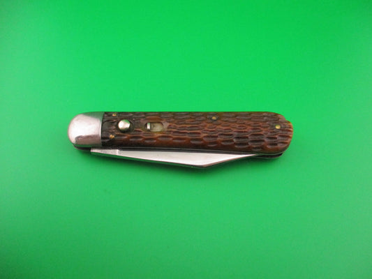 SHAPLEIGH HDW CO DE Scout jigged bone switchblade knife by Schrade