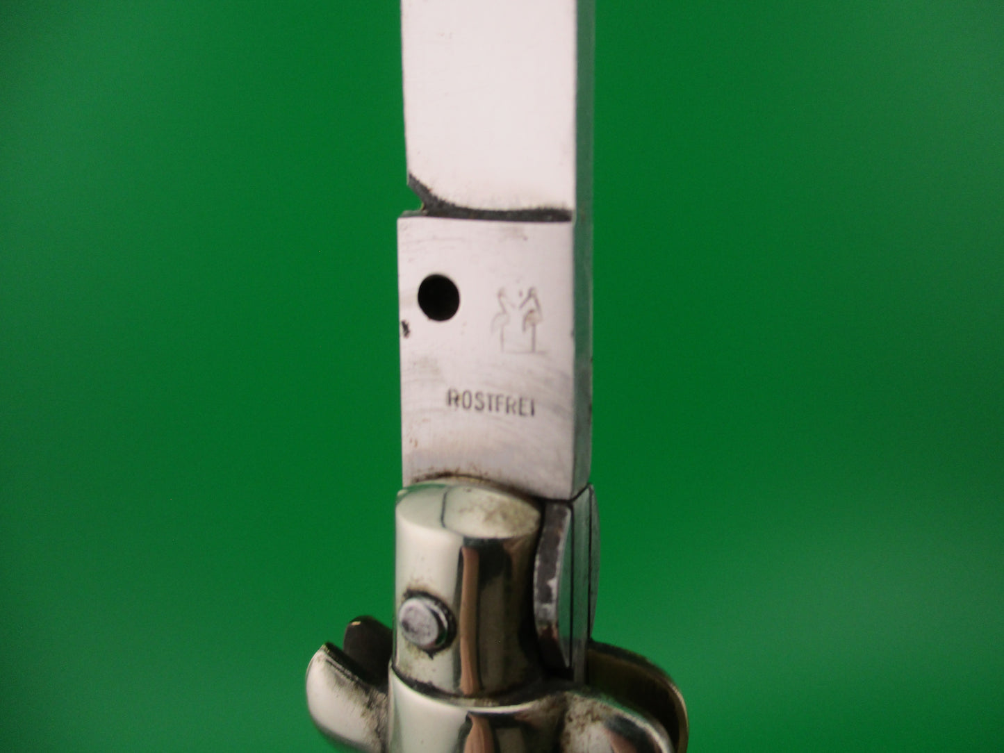 ROSTFREI KISSING CRANE PATENT 28cm Italian Humpback Stag vintage automatic knife