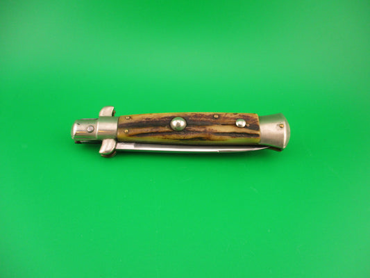 INOX PATENT 20cm Italian BO/BC Stag vintage 1960s automatic knife