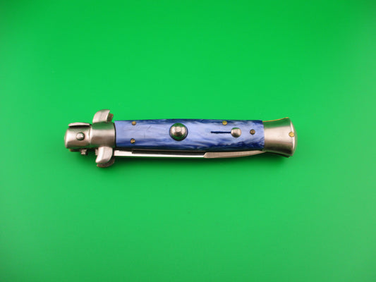 Sterile 20cm Italian Swivel bolster Blue pearlex vintage automatic knife