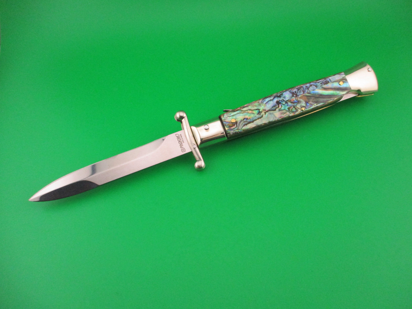 DM Dolphin SPADON 23cm Italian Swing Guard Abalone automatic knife