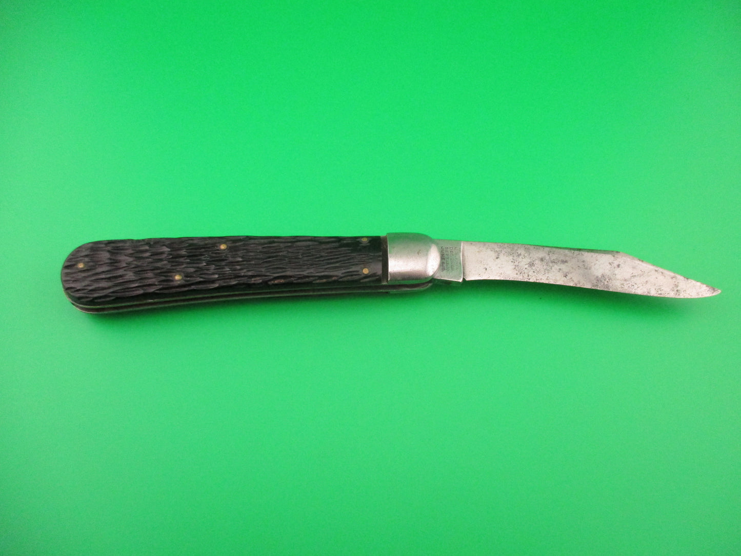 SCHRADE WALDEN 154 Hunter Black Stagged vintage automatic knife