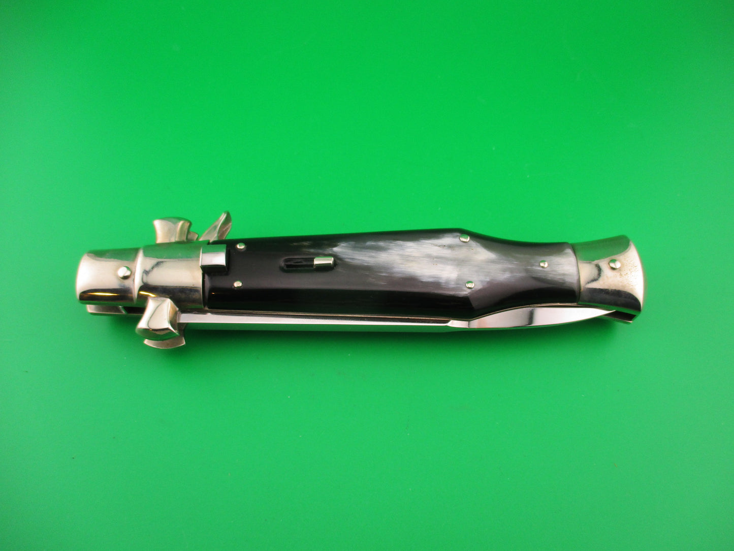 AGA CAMPOLIN ITALY 29cm Italian BLACK WIDOW Fulcrum Wasp Square button automatic knife