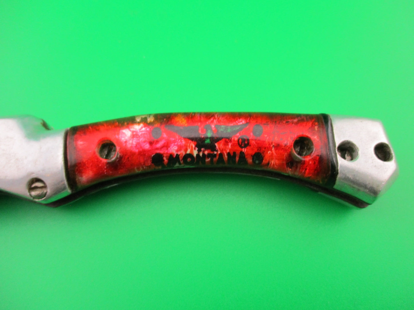 MONTANA 21cm Russian RPK Coilspring Aluminum & Red vintage automatic knife