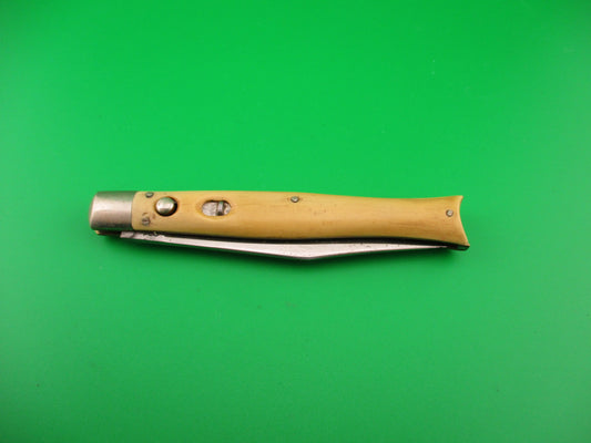 PRESTO Fishtail #4500 Ivory celluloid 1940s vintage automatic knife