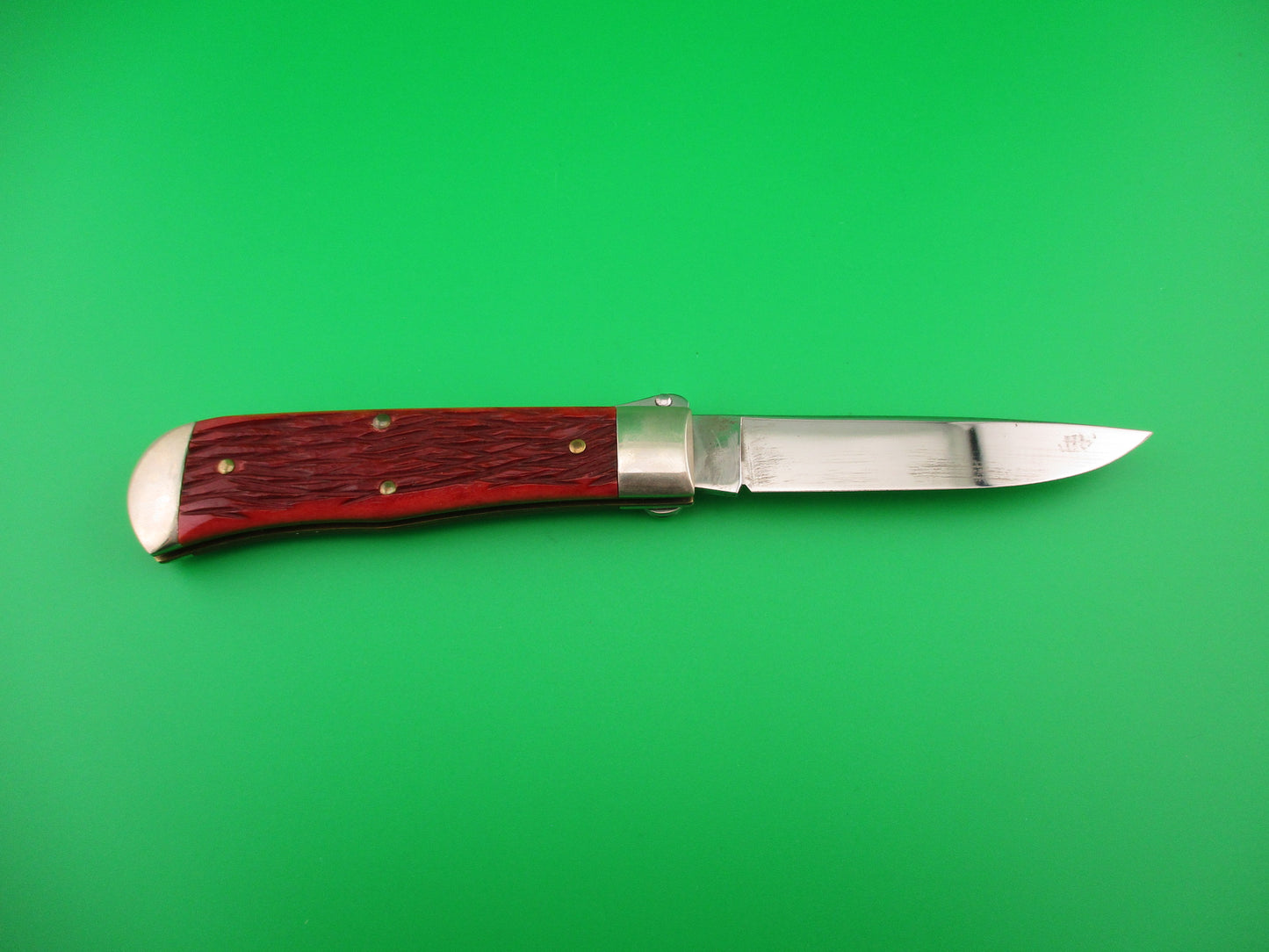 SCHRADE FIRE & ICE lever release PROTOTYPE Red bone automatic knife