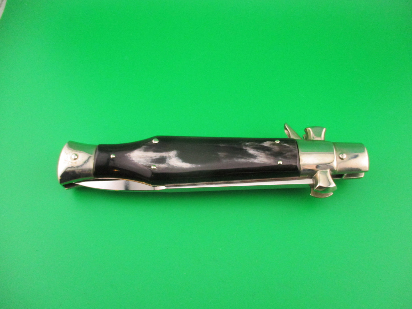 AGA CAMPOLIN ITALY 29cm Italian BLACK WIDOW Fulcrum Wasp Square button automatic knife