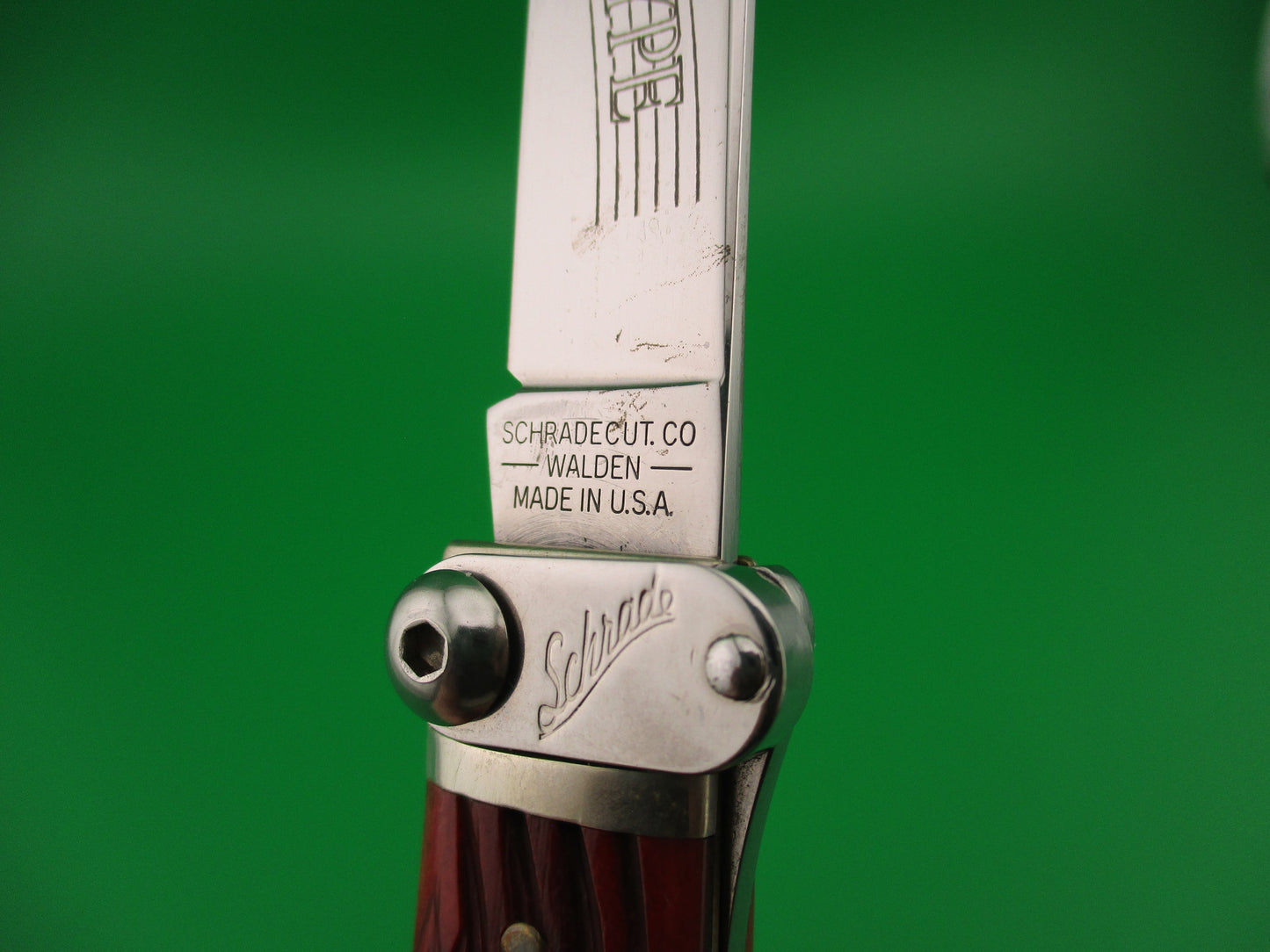 SCHRADE FIRE & ICE lever release PROTOTYPE Red bone automatic knife