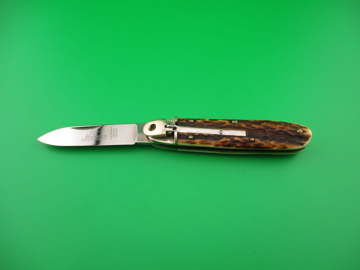 Hubertus SOLINGEN 10cm German Cigar Stag Lever automatic knife