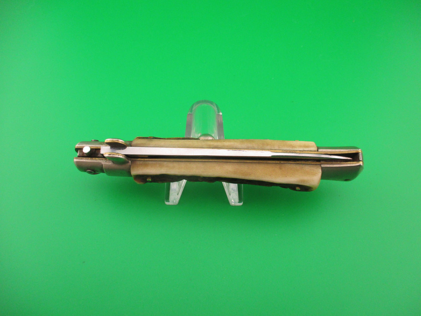 Rostfrei (slant) 23cm Italian Picklock Stag Swedge vintage automatic knife