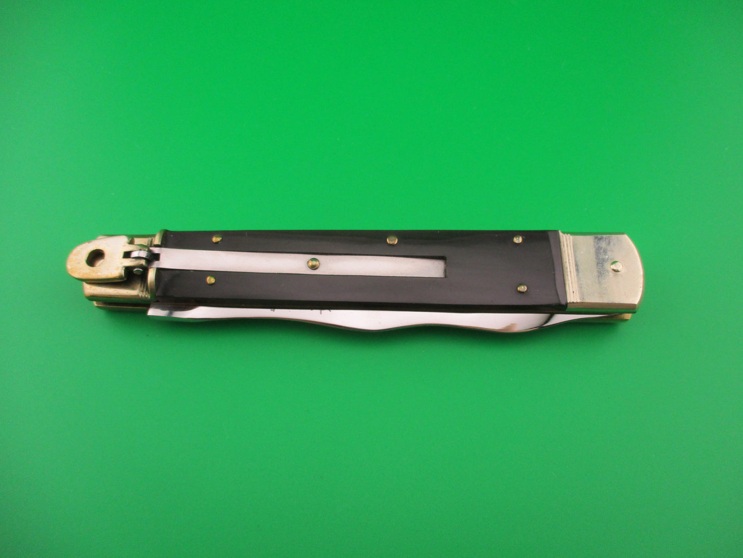 Hubertus 14cm German Lever Slimline KRIS blade Horn handled automatic knife