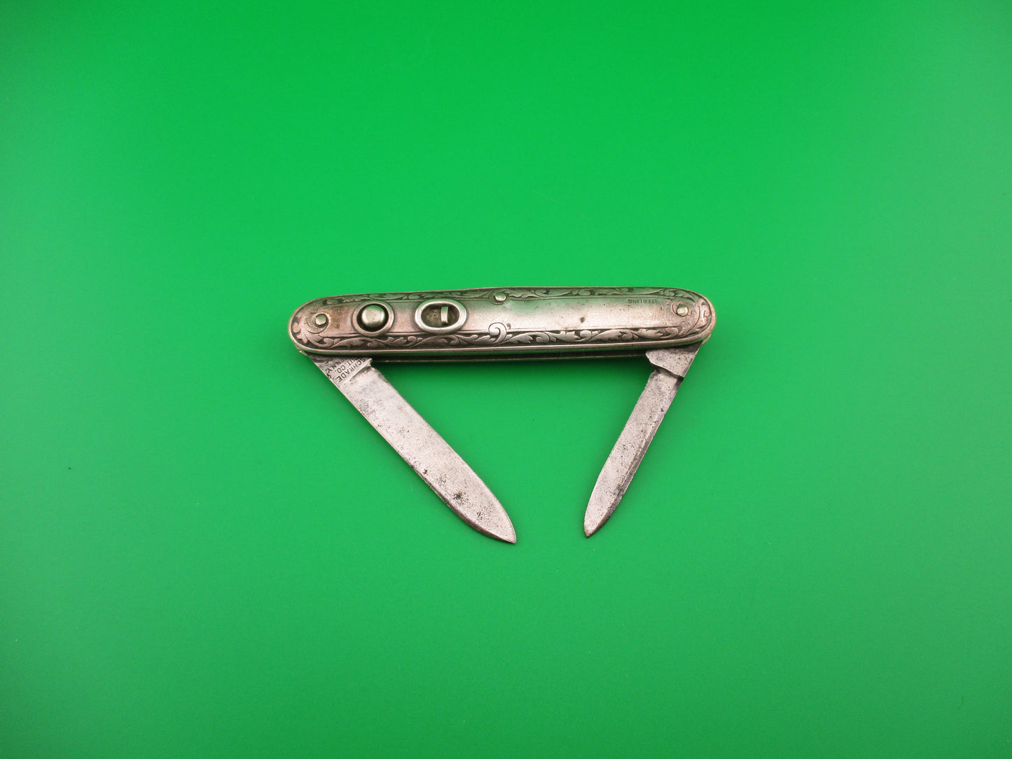 Schrade Cut Co Medium double Sterling Silver Deluxe automatic knife SS740D