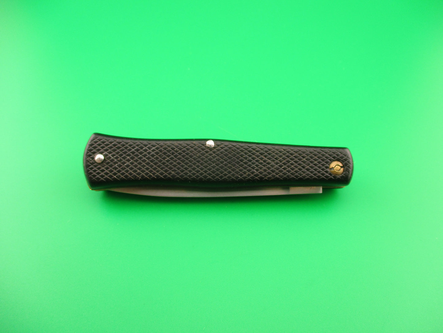 INOX 247 17cm French Fishtail black checkered vintage automatic knife BoBc