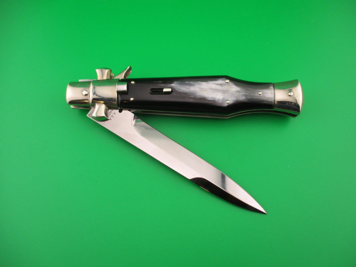 AGA CAMPOLIN ITALY 29cm Italian BLACK WIDOW Fulcrum Wasp Square button automatic knife
