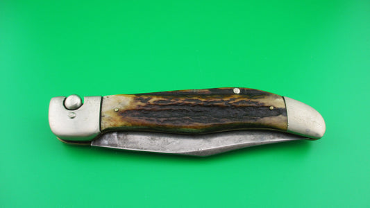 KABAR BABY GRIZZLY Stag Vintage Switchblade knife Please Read Description