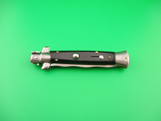 FRANK B 23cm Italian Kris Stiletto Black swivel bolster automatic knife