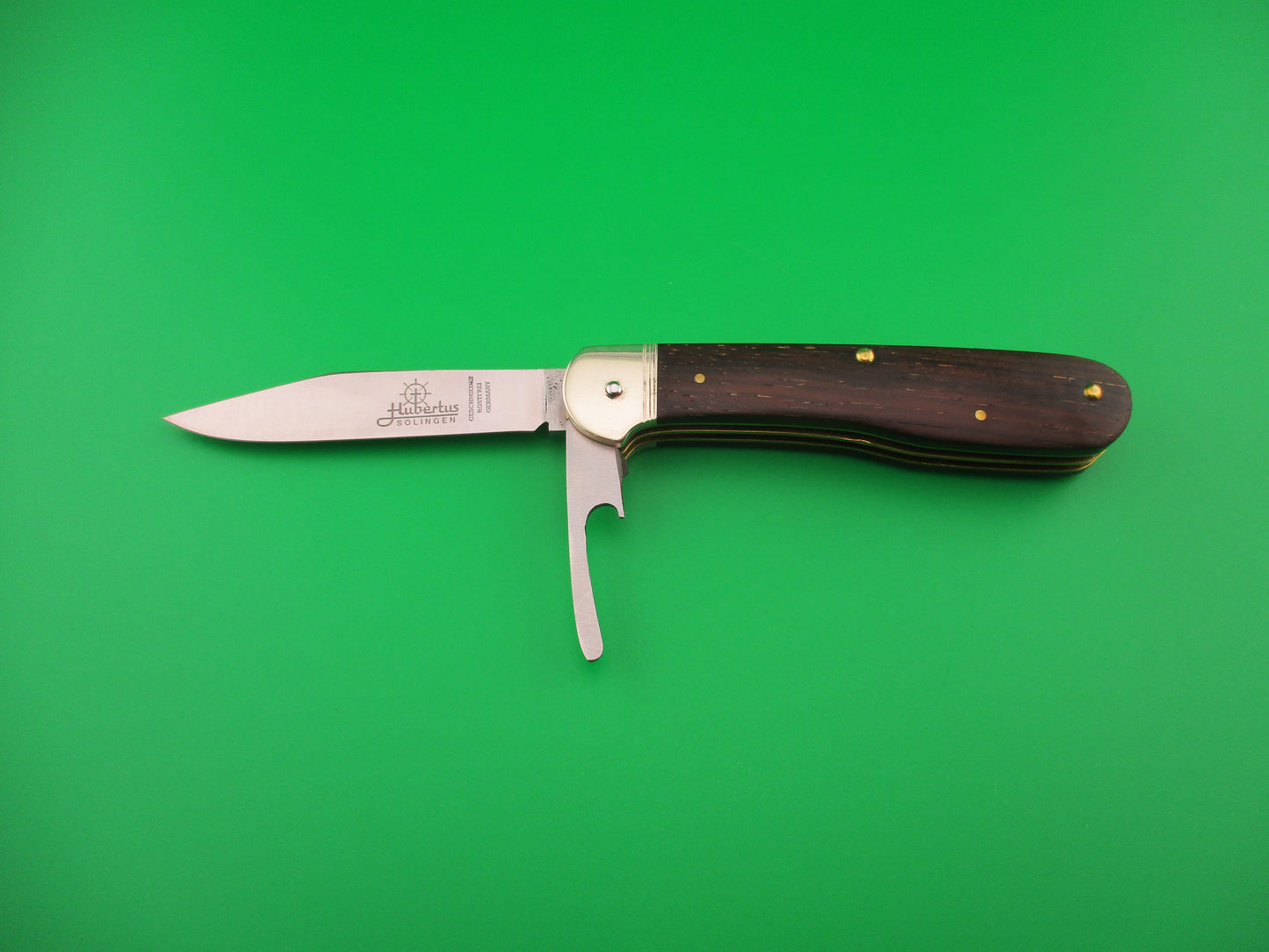 Hubertus SOLINGEN 10cm German Wood Pen Blade (cap lifter) release automatic knife