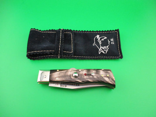 D.M. Dolphin 20cm Italian PROTOTYPE Humpback Horn Camper automatic knife