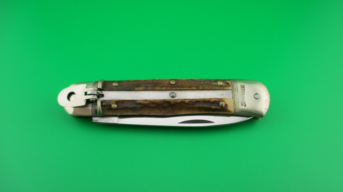 SPRINGER 11cm German Lever Stag automatic knife