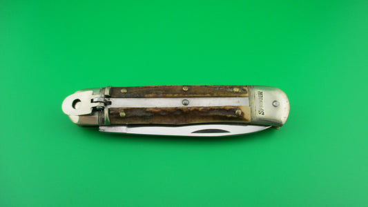 SPRINGER 11cm German Lever Stag automatic knife