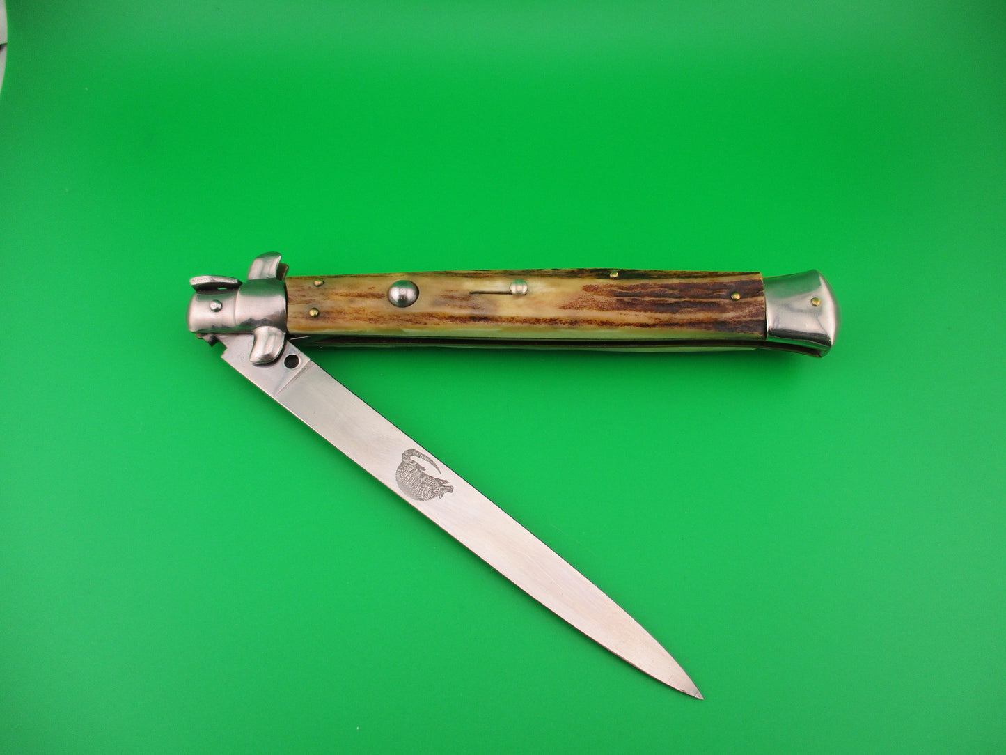 z B Rostfrie ARMADILLO 33cm Italian Stiletto Stag vintage automatic knife