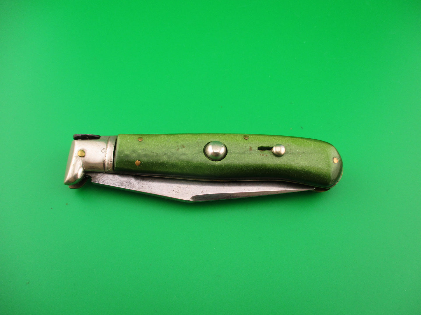 RARE 20cm Italian Picklock Green Raptor Bolster vintage automatic knife