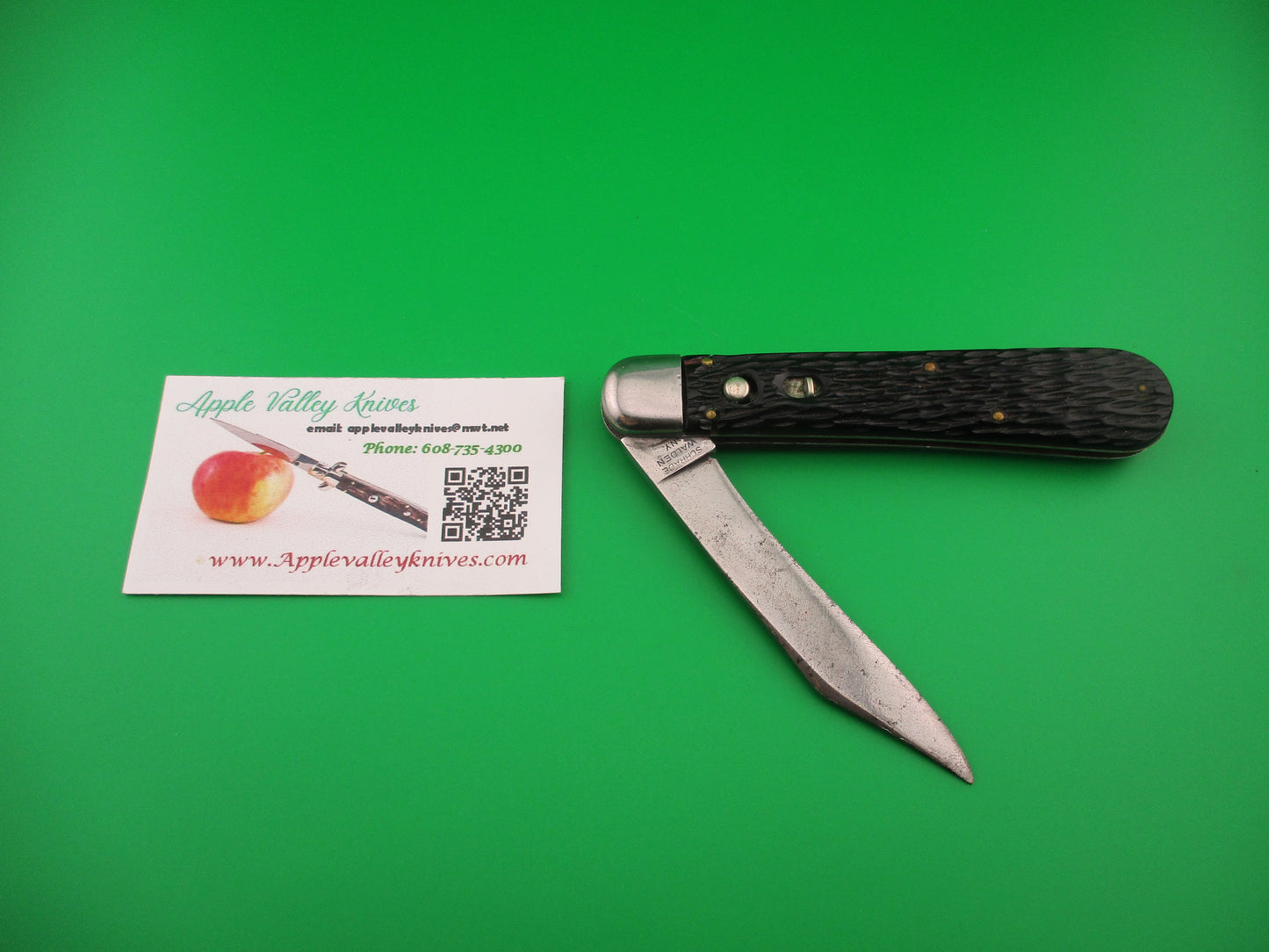 SCHRADE WALDEN 154 Hunter Black Stagged vintage automatic knife