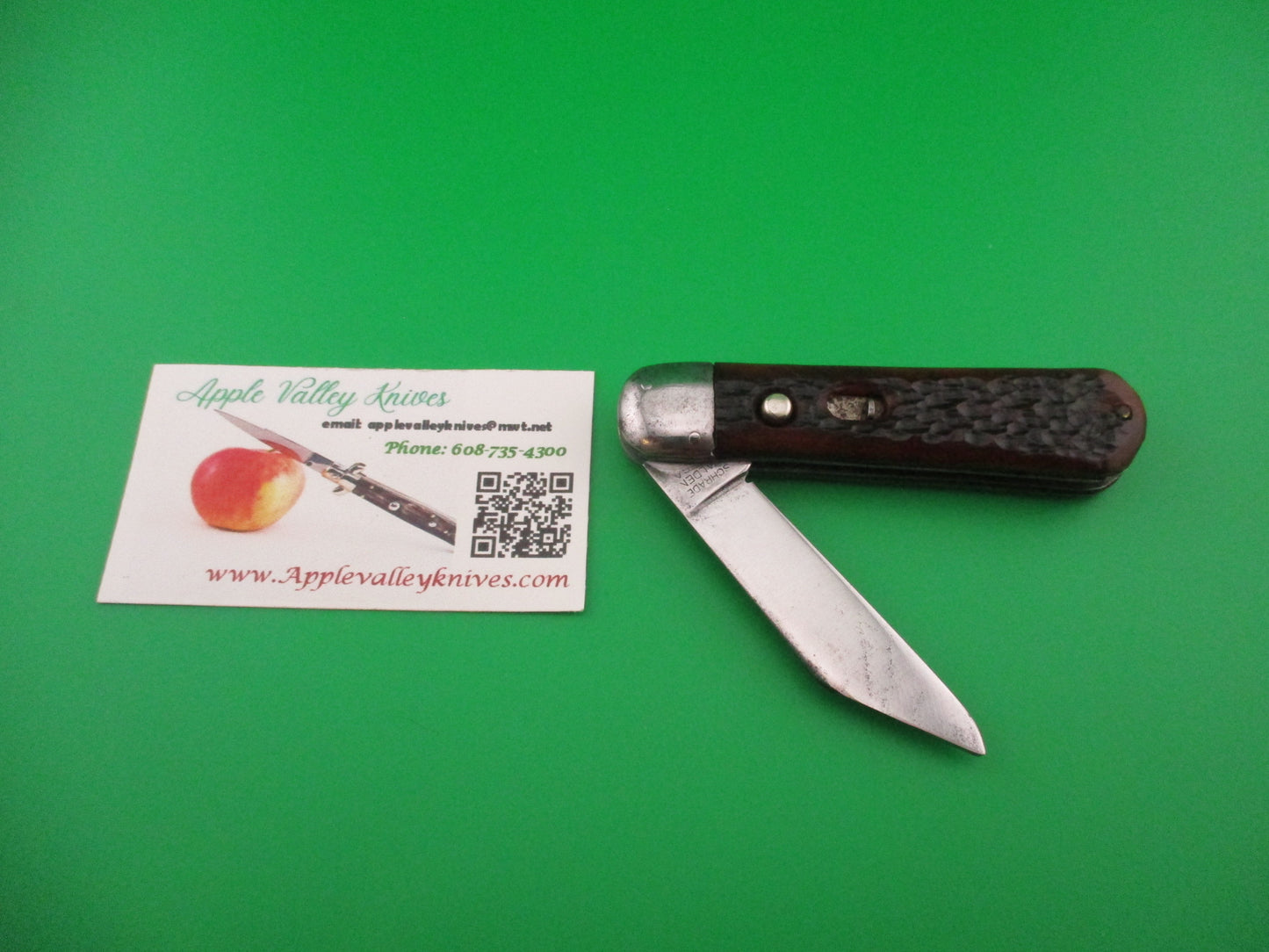 SCHRADE WALDEN shortened Scout Jigged bone vintage automatic knife