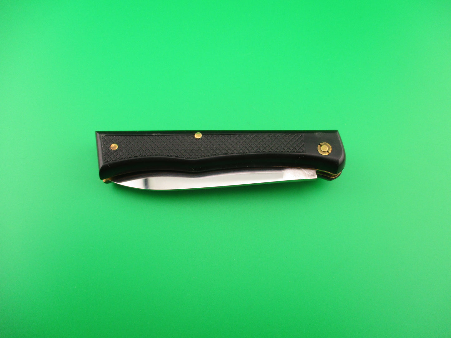 FLORINOX ROSTFREI 17cm French Black checkered Rare locking automatic knife